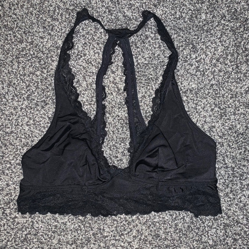 Black Lace/Satin Bralette by aerie